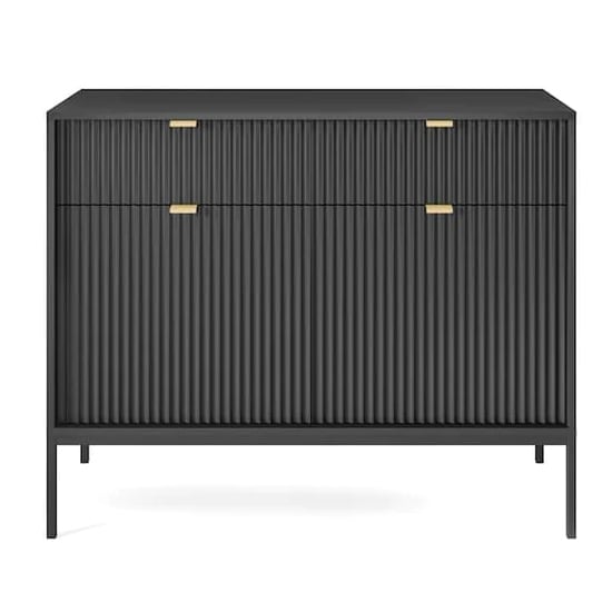 Photo of Napa wooden sideboard with 2 doors 2 drawers in matt black