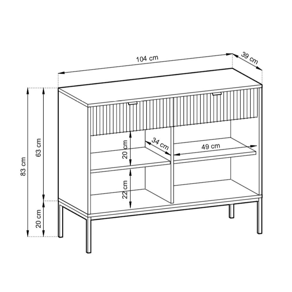 Napa Wooden Sideboard With 2 Doors 2 Drawers In Matt Grey