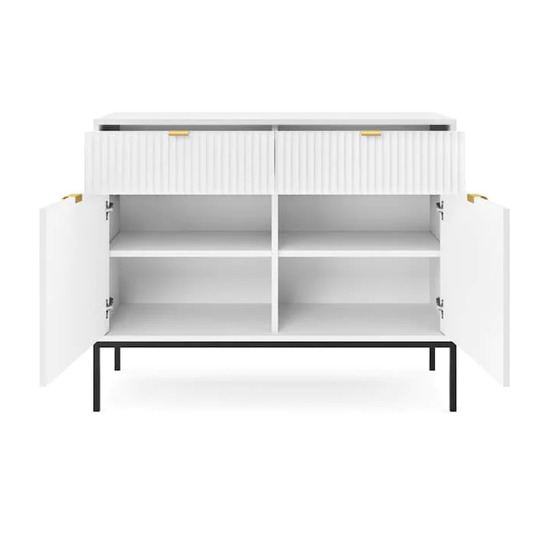 Napa Wooden Sideboard With 2 Doors 2 Drawers In Matt White