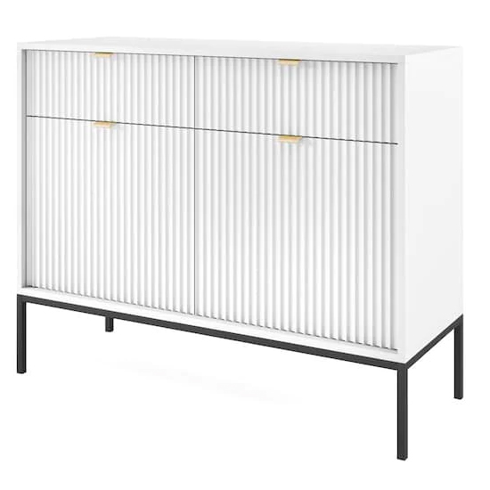 Napa Wooden Sideboard With 2 Doors 2 Drawers In Matt White