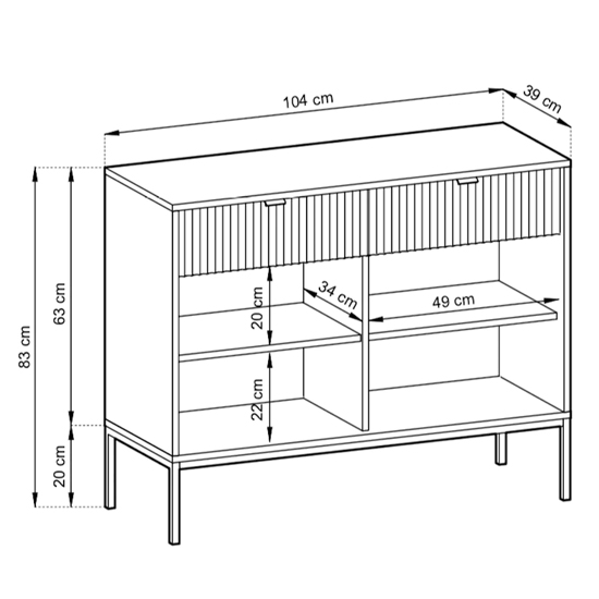 Napa Wooden Sideboard With 2 Doors 2 Drawers In Matt White