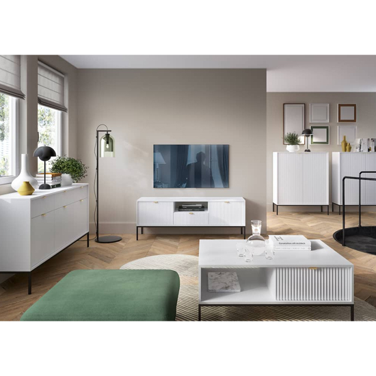 Napa Wooden Sideboard With 2 Doors 2 Drawers In Matt White