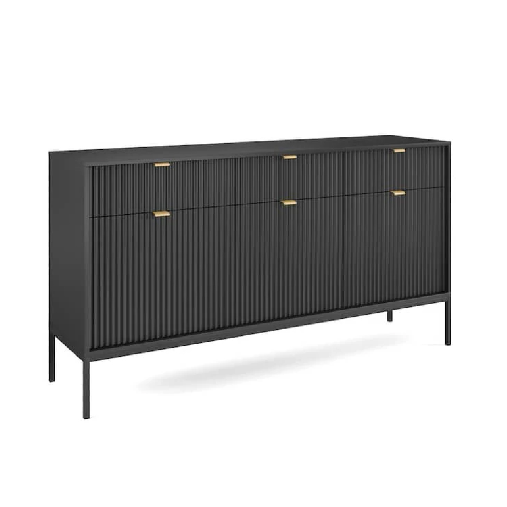 Napa Wooden Sideboard With 3 Doors 3 Drawers In Matt Grey