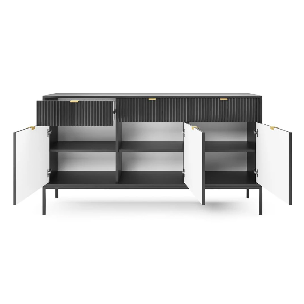 Napa Wooden Sideboard With 3 Doors 3 Drawers In Matt Grey