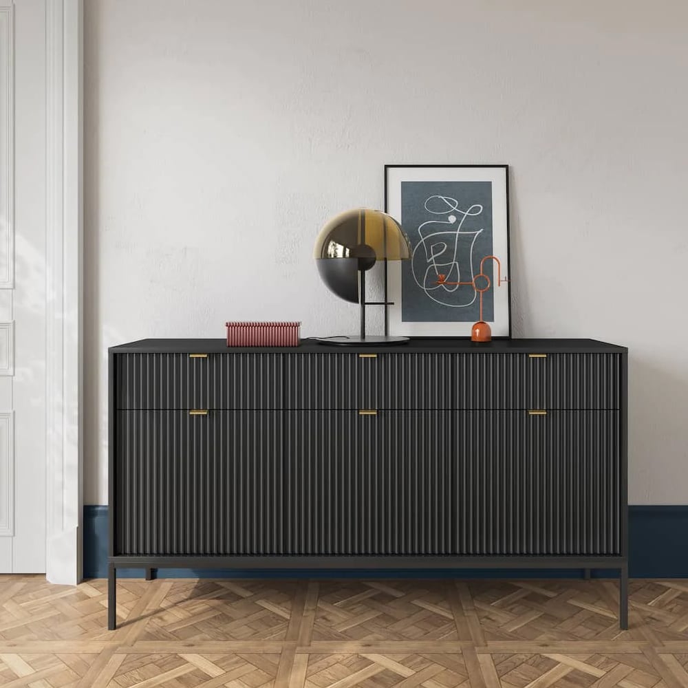 Read more about Napa wooden sideboard with 3 doors 3 drawers in matt grey