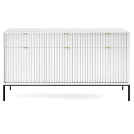 Product photograph of Napa Wooden Sideboard With 3 Doors 3 Drawers In Matt White from Furniture in Fashion