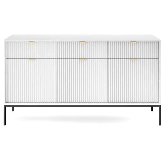 Product photograph of Napa Wooden Sideboard With 3 Doors 3 Drawers In Matt White from Furniture in Fashion