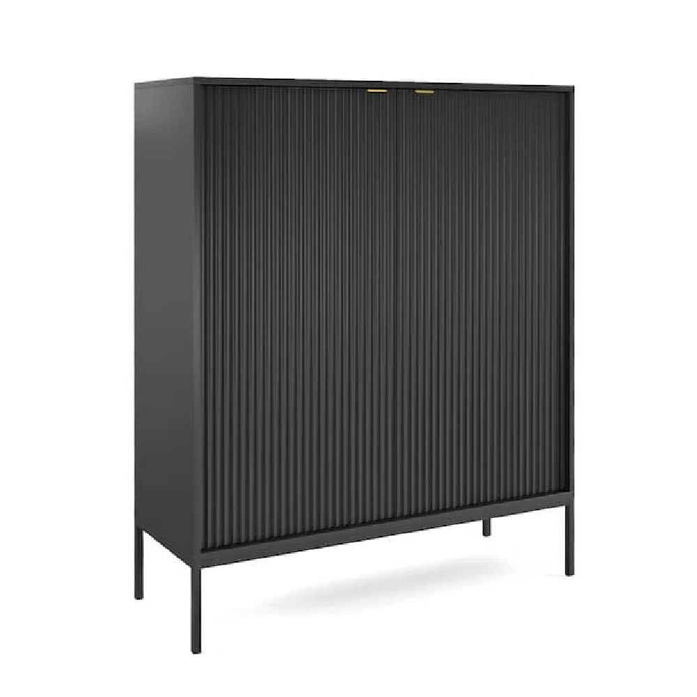 Napa Wooden Storage Cabinet With 2 Doors In Matt Black