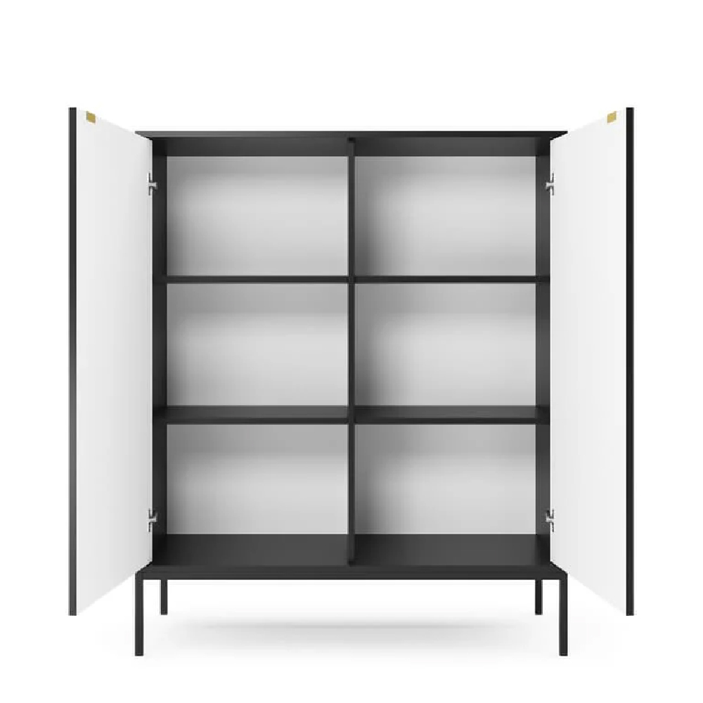 Napa Wooden Storage Cabinet With 2 Doors In Matt Black