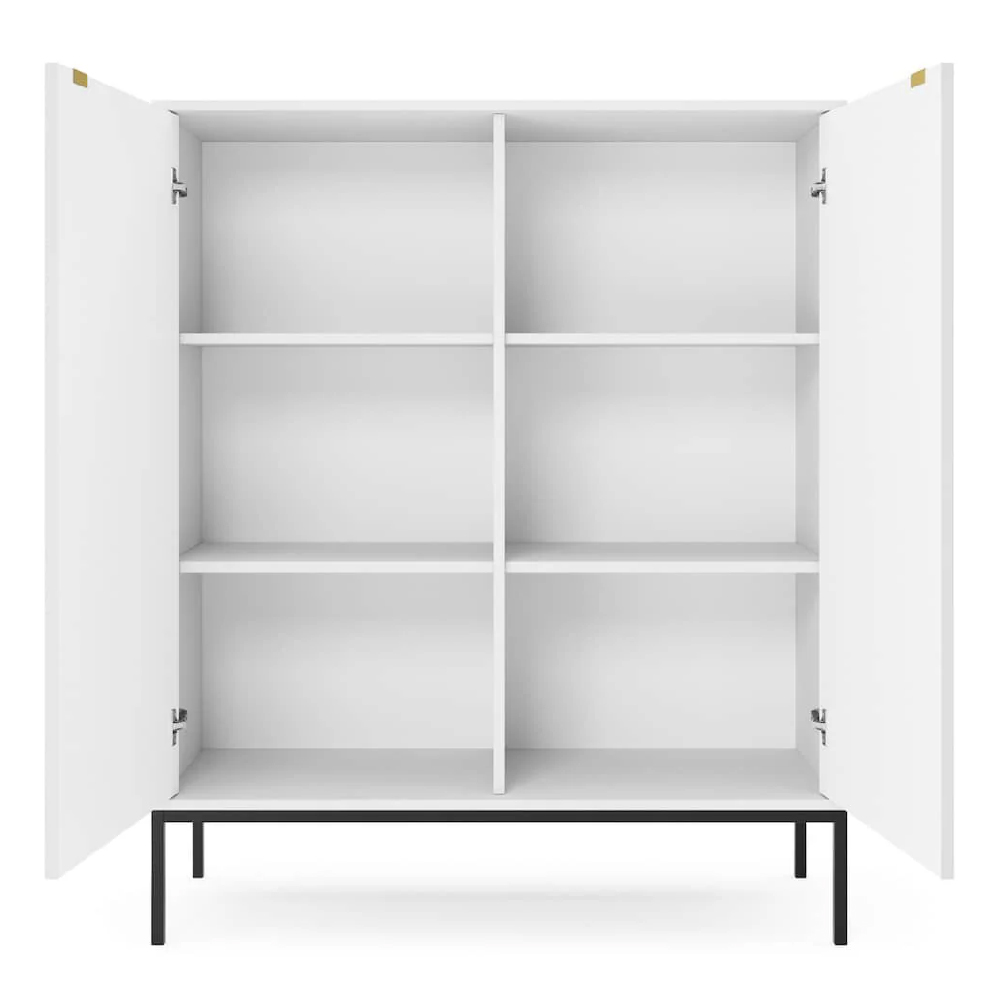 Napa Wooden Storage Cabinet With 2 Doors In Matt White