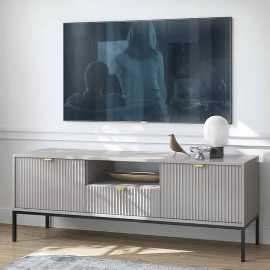 Napa Wooden TV Stand With 2 Doors In Matt Grey