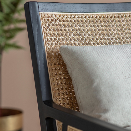 Naperville Wooden Armchair In Black And Cream