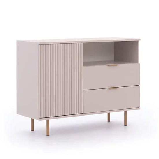 Naples Wooden Sideboard With 1 Doors 2 Drawers In Cashmere