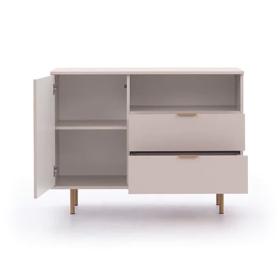 Naples Wooden Sideboard With 1 Doors 2 Drawers In Cashmere