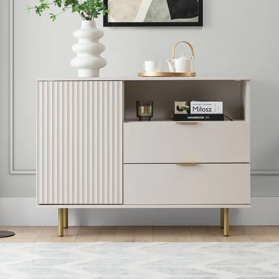 Naples Wooden Sideboard With 1 Doors 2 Drawers In Cashmere