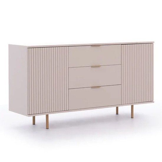 Naples Wooden Sideboard With 2 Doors 3 Drawers In Cashmere