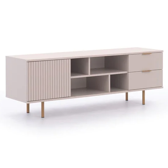 Naples Wooden TV Stand With 1 Door 2 Drawers In Cashmere