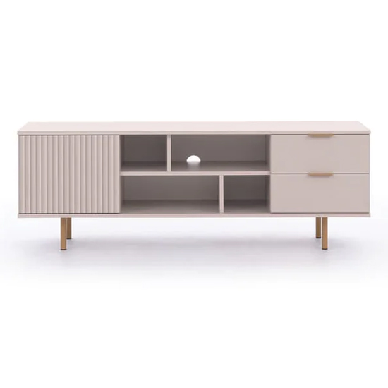 Naples Wooden TV Stand With 1 Door 2 Drawers In Cashmere