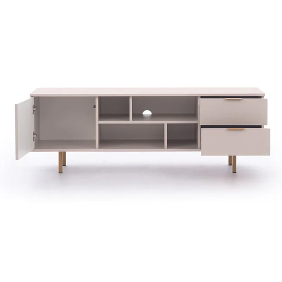 Naples Wooden TV Stand With 1 Door 2 Drawers In Cashmere