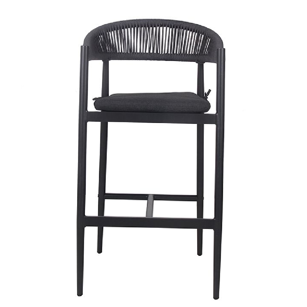 Nardo Charcoal Weave Bar Chairs In Pair