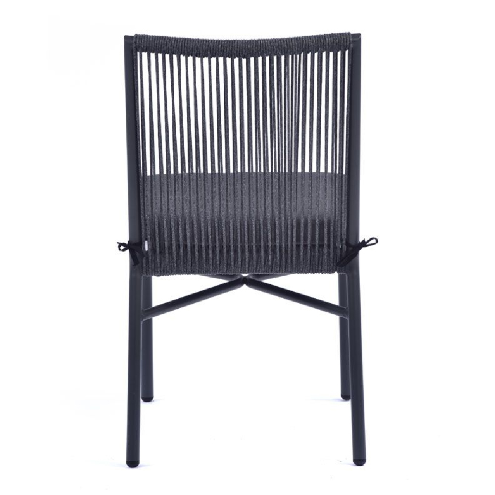 Nardo Grey Weave Outdoor Side Chairs With Metal Frame In Pair