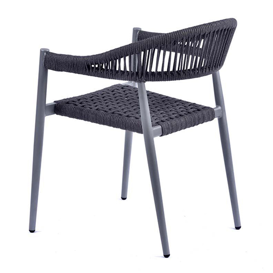 Nardo Rope Weave Arm Chair In Grey With Metal Frame