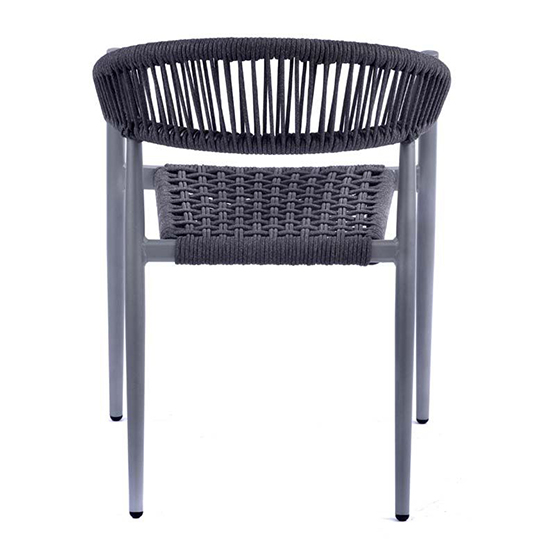Nardo Rope Weave Arm Chair In Grey With Metal Frame