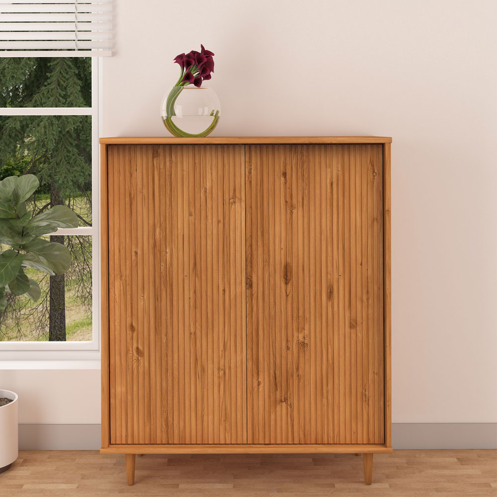 Narlen Wooden Highboard with 2 Doors in Natural