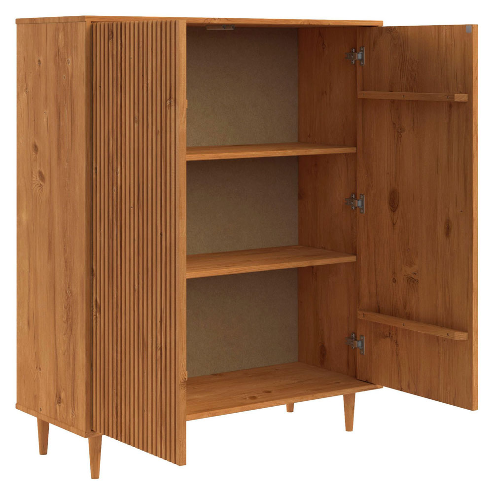 Narlen Wooden Highboard with 2 Doors in Natural