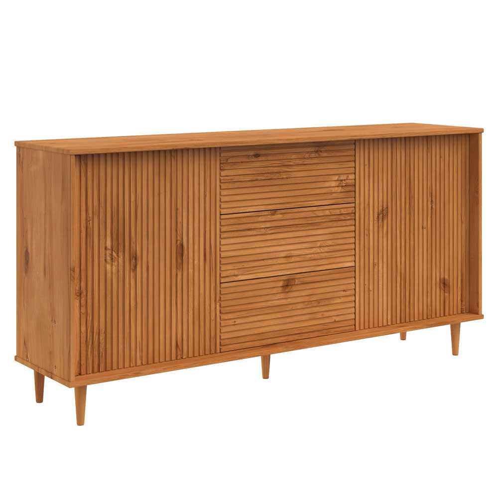 Narlen Wooden Sideboard with 2 Doors 3 Drawers in Natural
