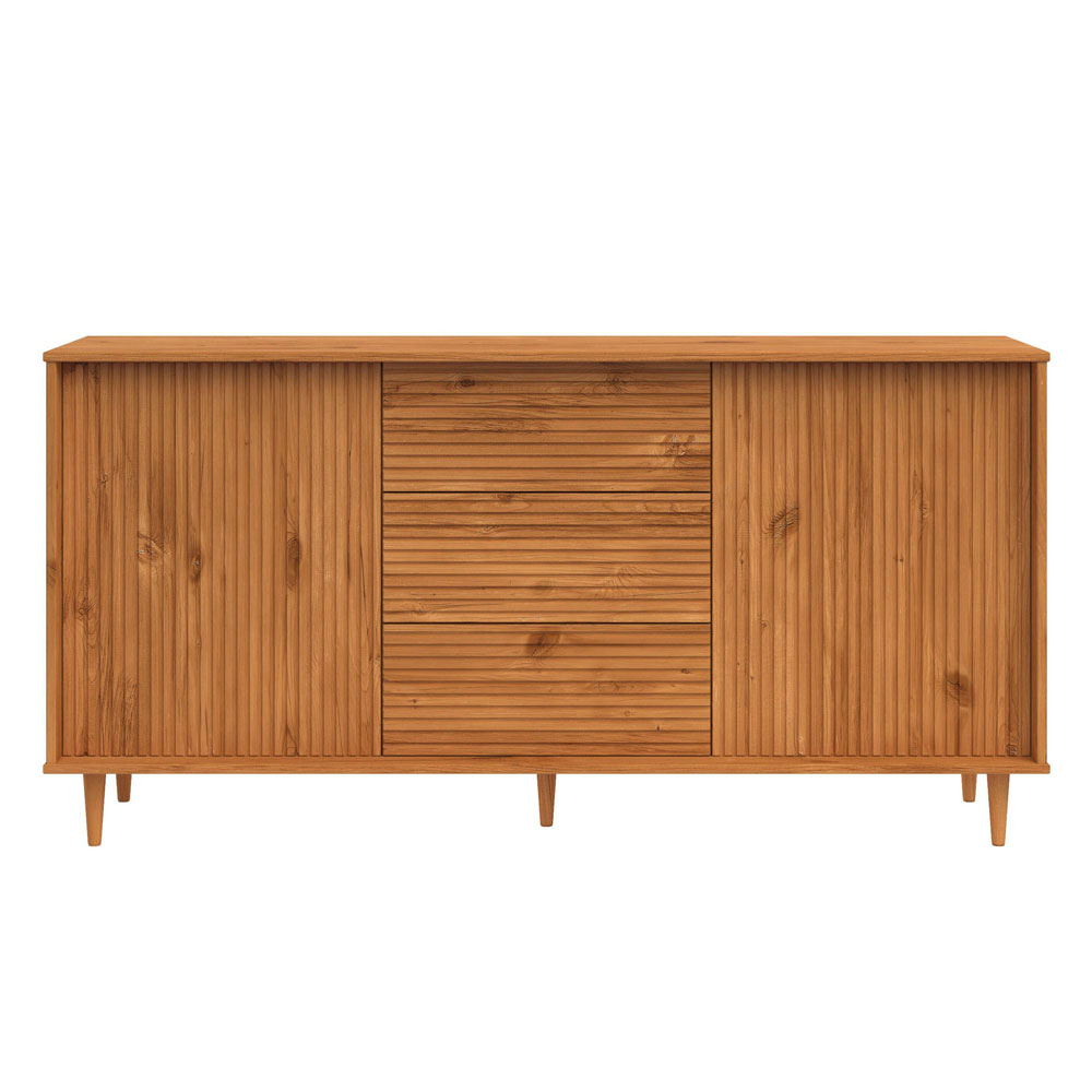 Narlen Wooden Sideboard with 2 Doors 3 Drawers in Natural