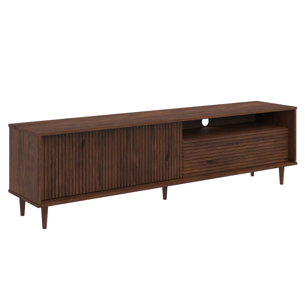 Narlen Wooden TV Stand with 3 Doors in Brown