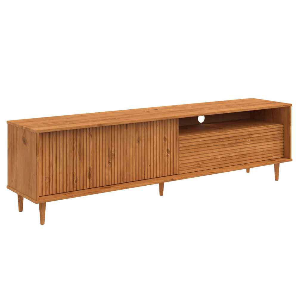 Narlen Wooden TV Stand with 3 Doors in Natural