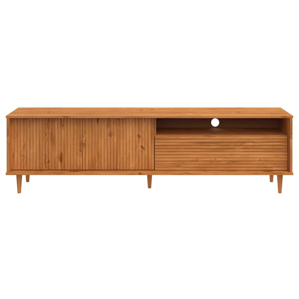 Narlen Wooden TV Stand with 3 Doors in Natural