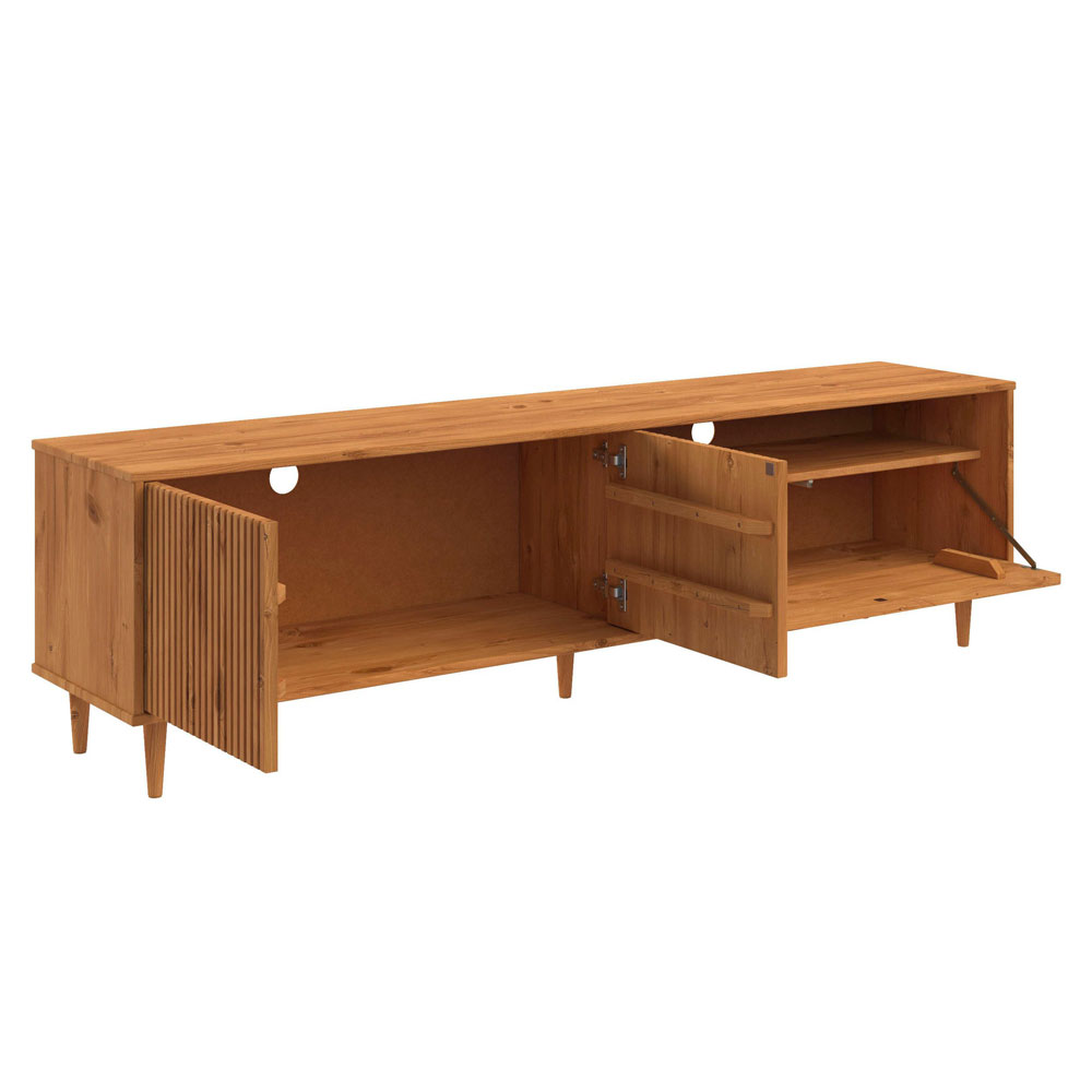 Narlen Wooden TV Stand with 3 Doors in Natural