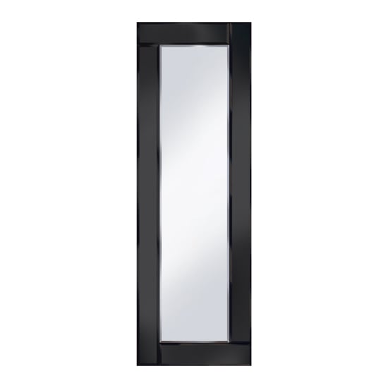 Bevelled Black 120X40 Narrow Wall Mirror