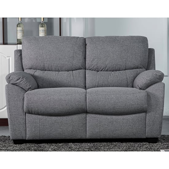 Narva Fixed Fabric 2 Seater Sofa In Grey