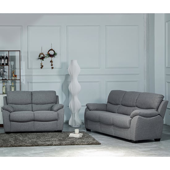 Read more about Narva fixed fabric 3+2 sofa set in grey