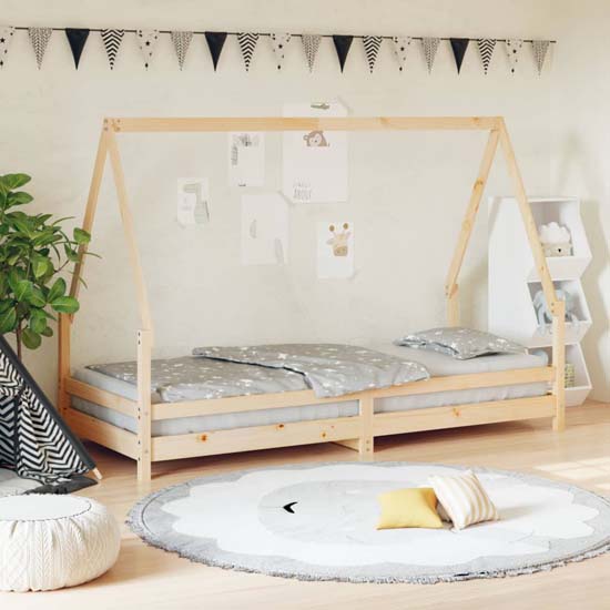 Narva Kids Solid Pine Wood Single Bed In Natural