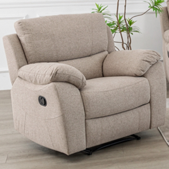 Read more about Narva manual recliner fabric 1 seater sofa in dune
