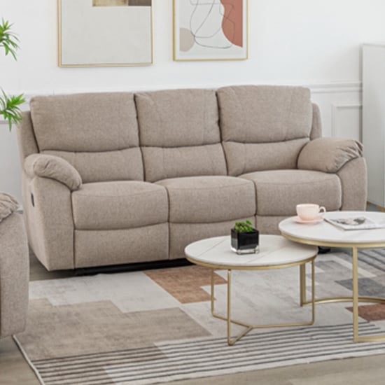 Read more about Narva manual recliner fabric 3 seater sofa in dune