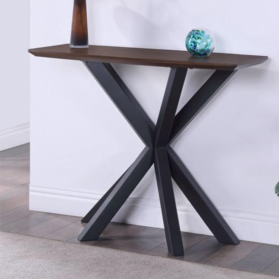 Read more about Narva mindi wood console table curved in walnut