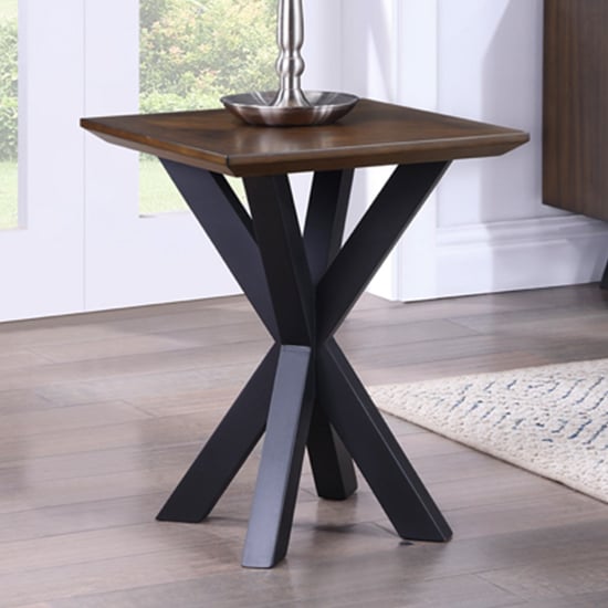 Read more about Narva parquet top mindi wood lamp table in walnut
