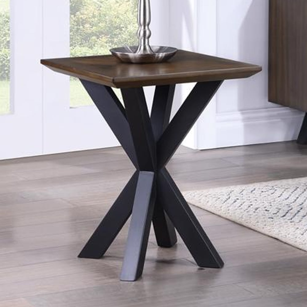 Narva Parquet Wooden Lamp Table In Walnut