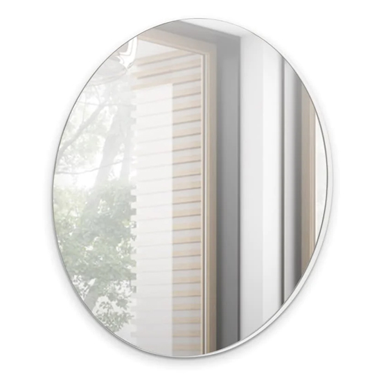 Read more about Narva round wall mirror in white wooden frame