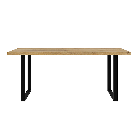 Narva Wooden Dining Table Rectangular In Oak And Black