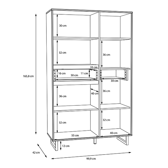 Narva Wooden Display Cabinet In Spica Oak