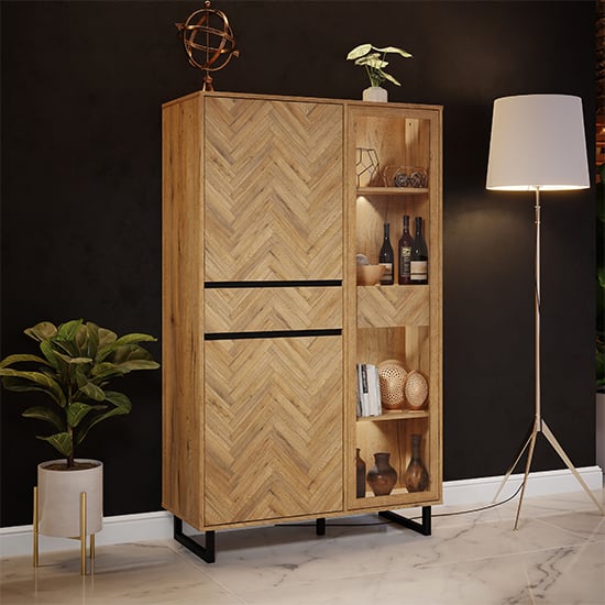 Narva Wooden Display Cabinet In Spica Oak