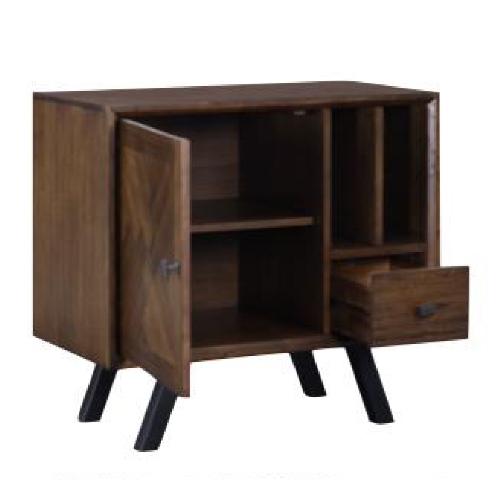 Narva Wooden Sideboard With 1 Door 1 Drawer In Walnut
