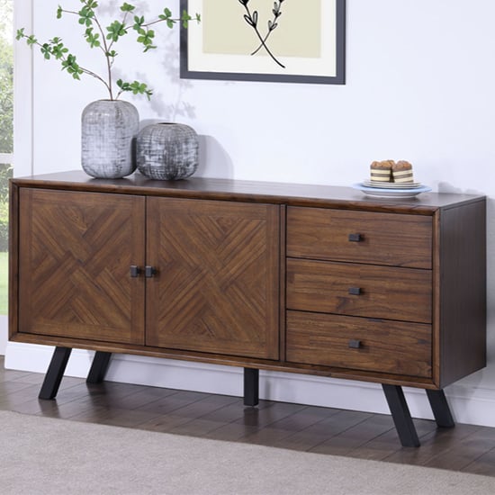 Narva Wooden Sideboard 2 Doors 3 Drawers In Walnut